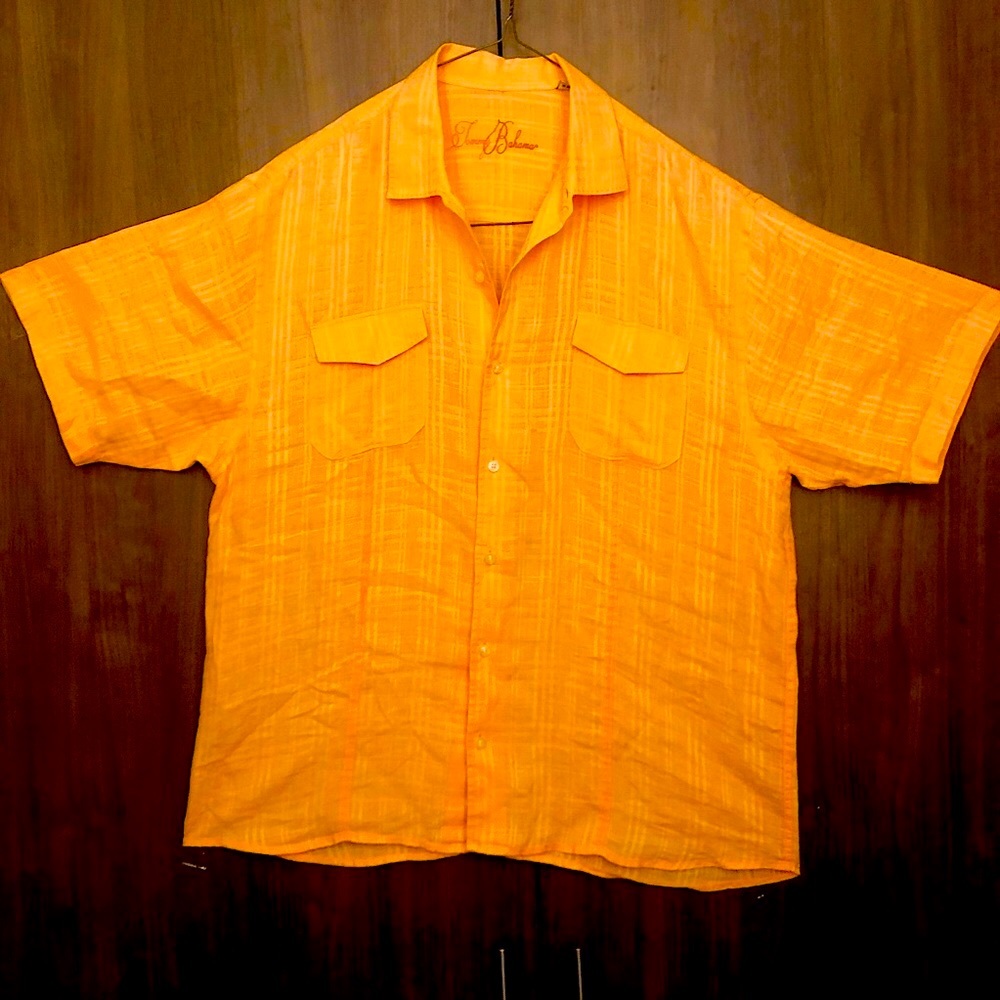 Tommy Bahama XL 100% Linen button-up Camp Shirt